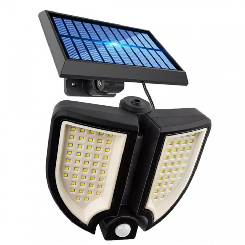 Lampa solara DUBLA 90 LED, senzor de miscare, telecomanda